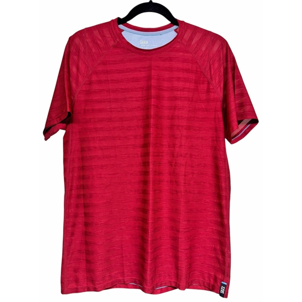 Saxx Hot Shot Tech Tee Short Sleeve‎ Shirt Red Men's Size Medium
